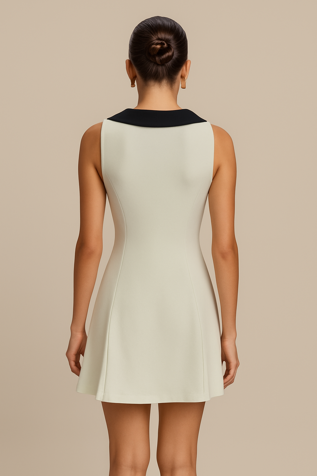 Button Front Sleeveless Mini Dress